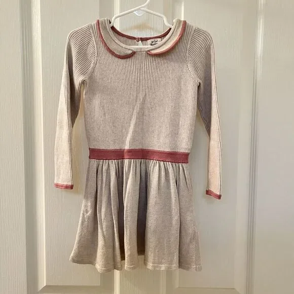 Mini Boden | Dresses | Mini Boden Peter Pan Collar Knit Sweater Dress Long  Sleeve Girls Size 23 Years | Poshmark